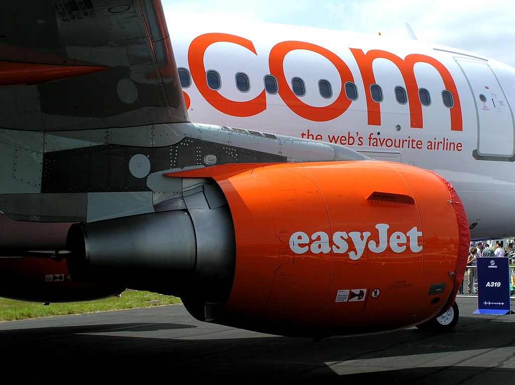 Easyjets Budget Airline Airbus A319 commercial passenger aircraft