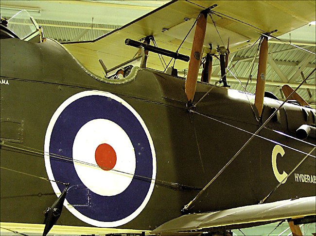 pilots cockpit on a De Havilland DH9A Medium Bomber Biplane