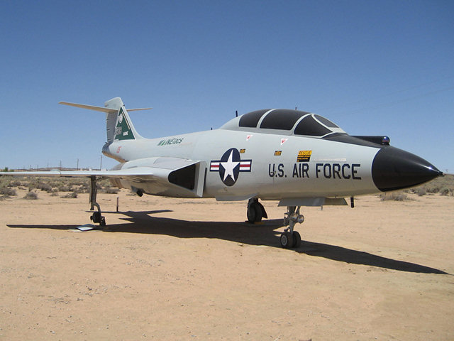 The McDonnell F-101 Voodoo USAF twin-engined long range escort fighter at Edwards Airbase