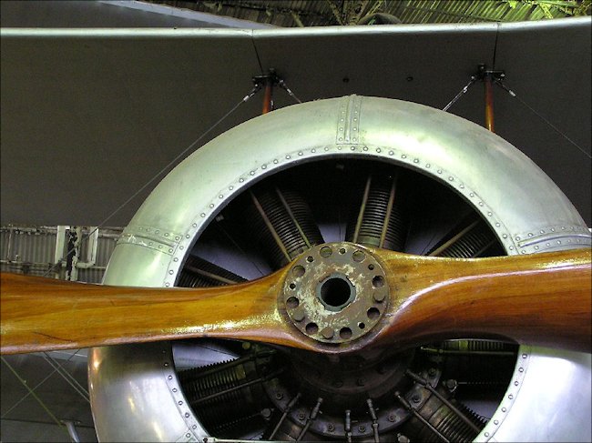 The AVRO 504 Fighter Bomber Biplane radial engine