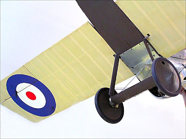 Undercarriage of a Sopwith Camel WW1 Fighter Biplane cockpit 