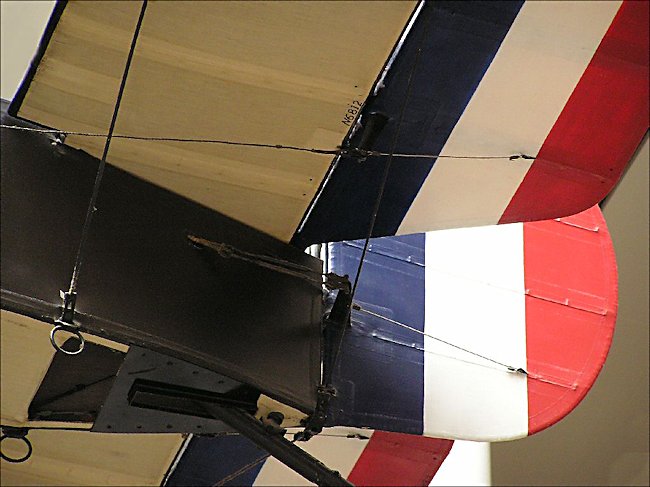 Tail section of a Sopwith Camel WW1 Fighter Biplane