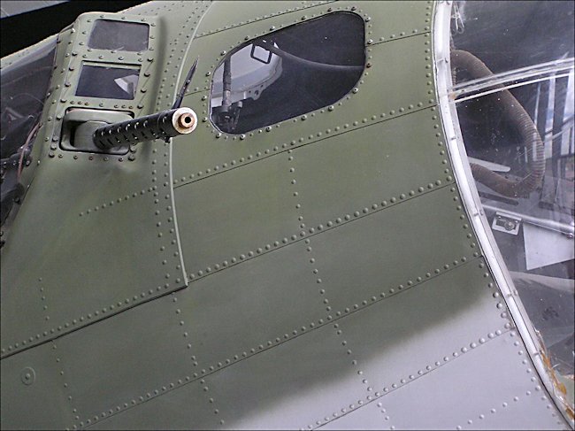 WW2 Boeing B17 Flying Fortress bomber cockpit gun