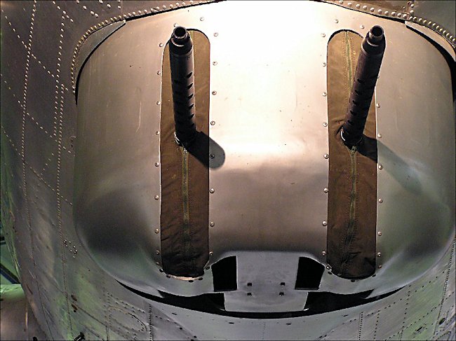 WW2 Boeing B17 Flying Fortress bomber front gun turret