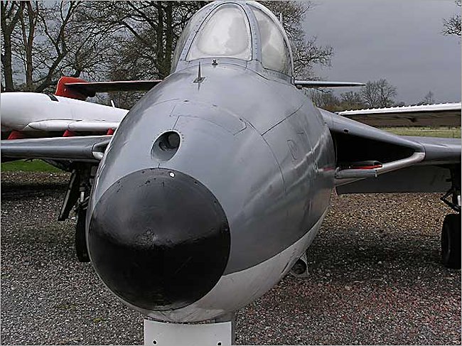 Surviving Royal Navy Hawker Hunter F.51 Jet Fighter at Gatwick Aircraft Museum