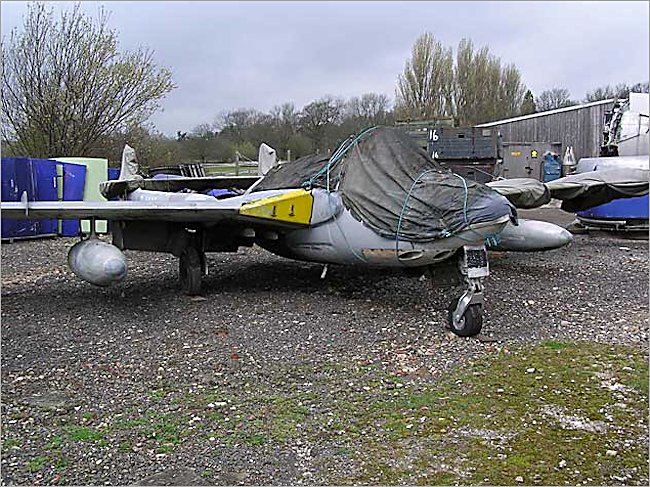 de Havilland Venom Jet Fighter Bomber at Gatwick Aircraft Museum