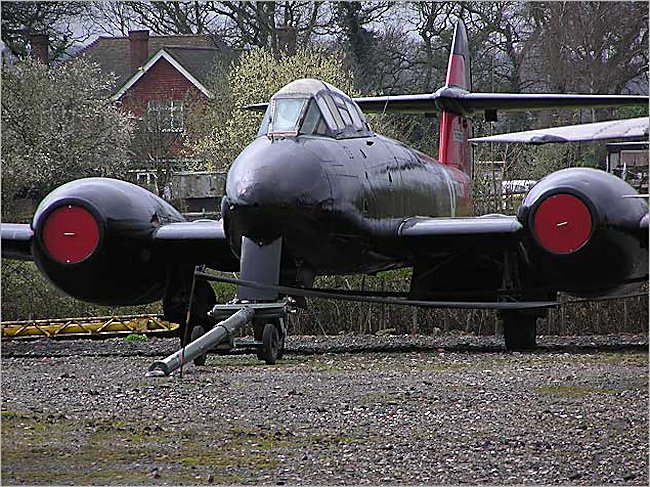 Gloster Meteor T.7 Jet Fighter Trainer at the Gatwick Aircraft Museum