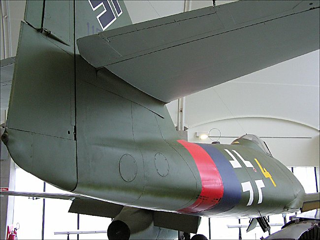 Luftwaffe Messerschmitt Me 262 jet fighter tail unit