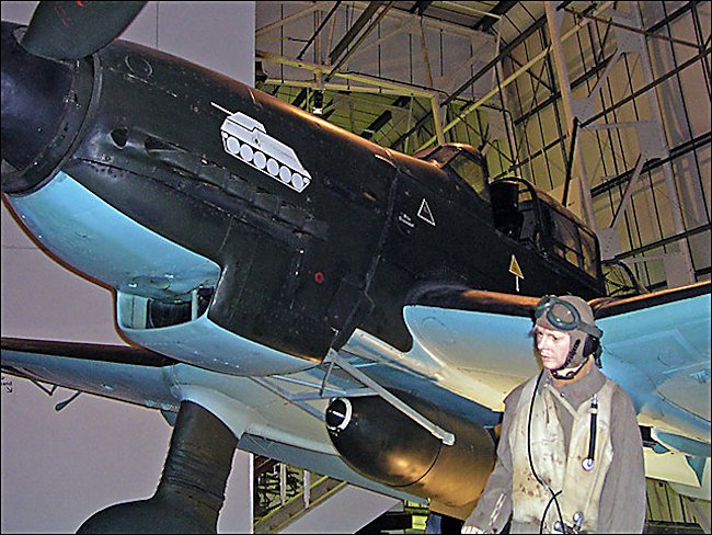 Luftwaffe Junkers JU87 Stuka dive bomber with russian tank logo on its nose