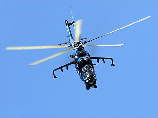 Soviet Mi-24 Hind ground attack helicopter gunship