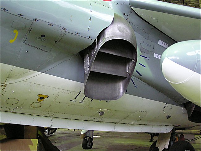 RAF Hawker Siddeley Harrier jump Jet down vent