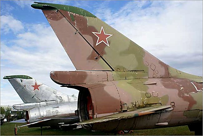 Riga Airport Mikoyan-Gurevich MiG-23 Flogger jet fighter markings