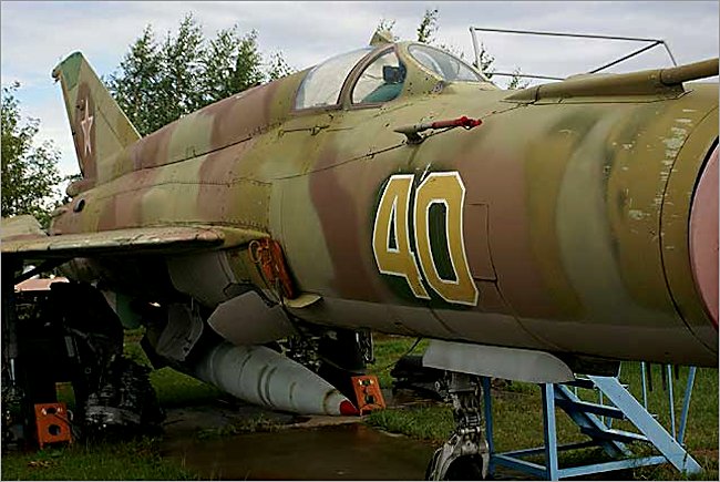 Surviving Mikoyan-Gurevich MiG-21 Fishbed jet fighter