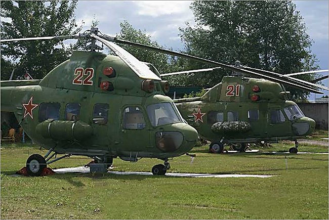 Soviet Russian Surviving Mil Mi-2 Hoplite Air Support Helicopter at Riga international Airport