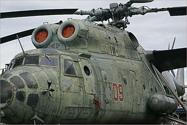 The huge Soviet Russian Surviving Mil MI-6 Hook Soviet heavy transport helicopter