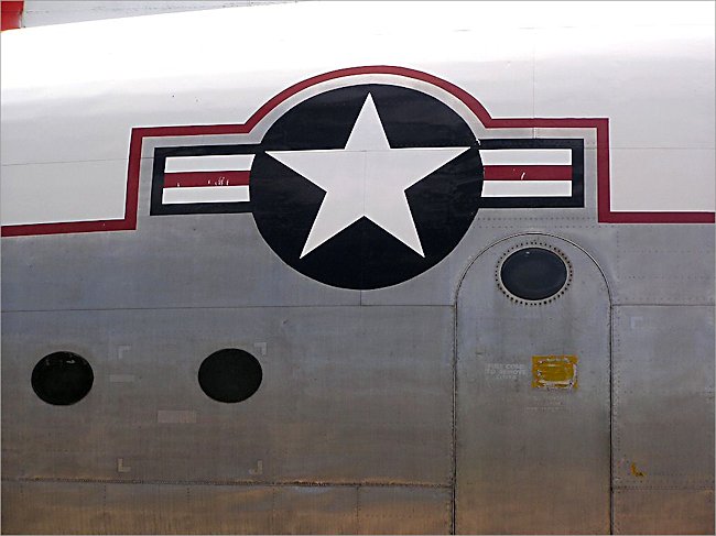 Markings on a surviving restored USAF Douglas C-124 Globemaster II heavy lift military transporter