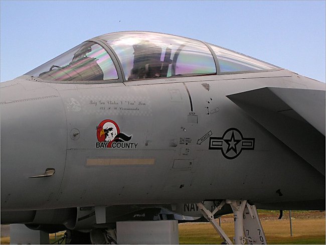 Cockpit view of a USAF McDonnell Douglas F-15 Eagle Jet Fighter Bomber